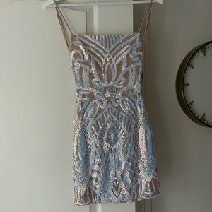 Starstruck Strappy Dress in Nude Iridescence
LUCY IN THE SKY
